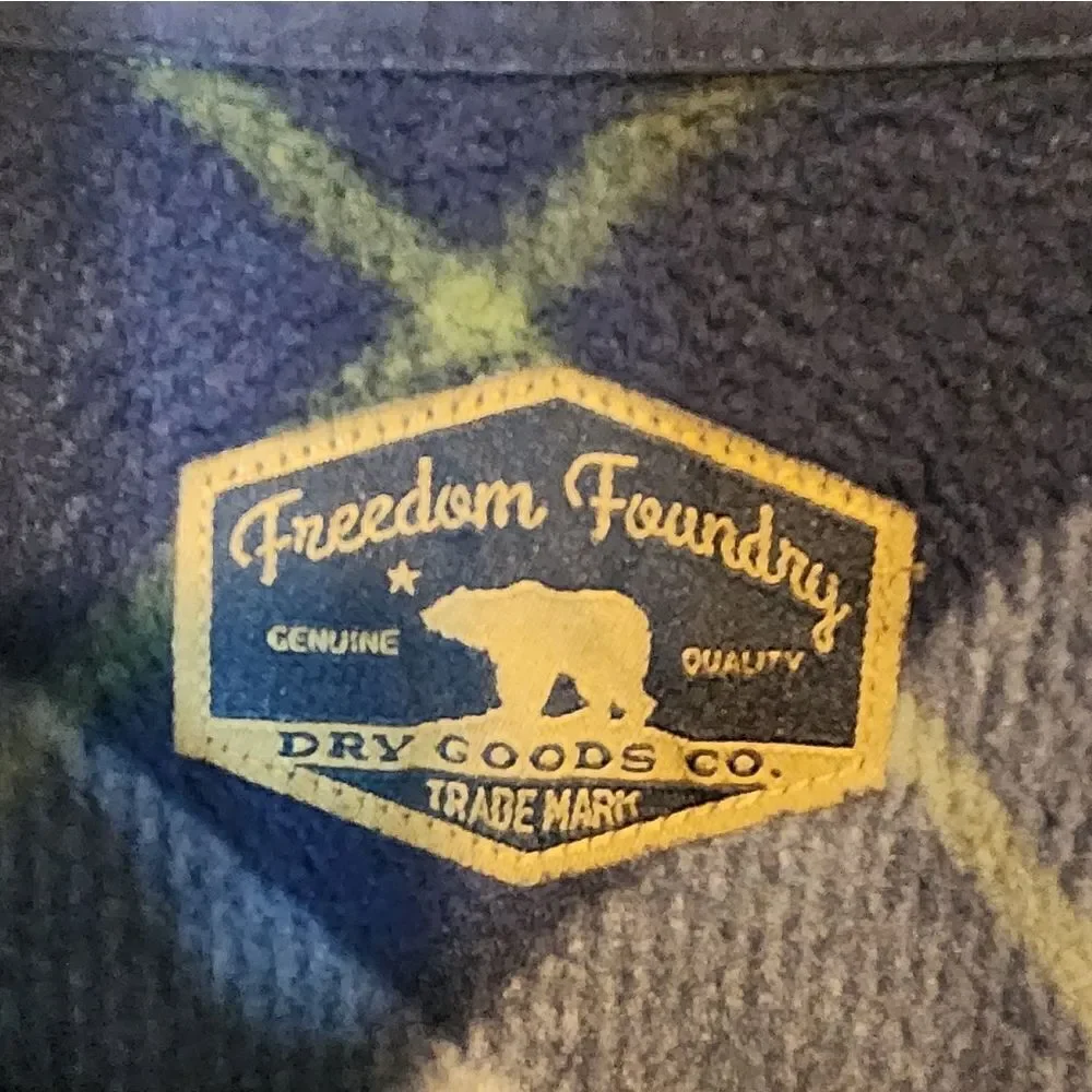 Men's Freedom Foundry button-down flannel sweater, size XL